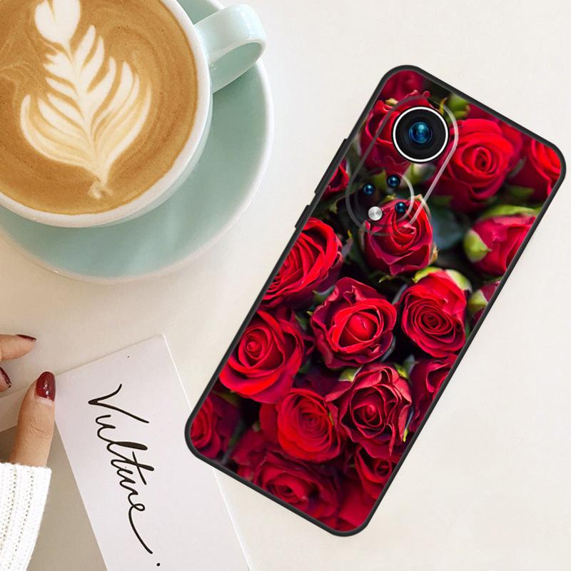 Bright Red Roses Flowers For Honor Magic 8 Pro 6 7 Lite Case For Honor Win RT X9d X9c X9b X9a X8c X8b 200 400 50 70 90