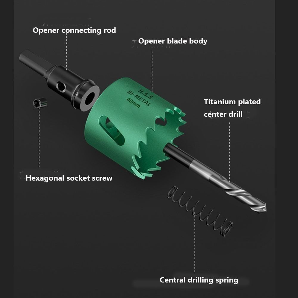 HSS Steel Wood  Drilling Crown Easy Chip Removal Bimetal Hole Opener  Woodworking