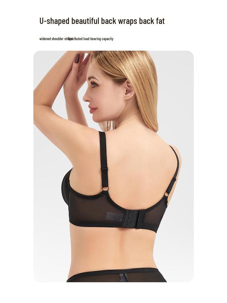 Grenzüberschreitender Übergrößen-Damen-BH gegen Hängen, atmungsaktiver Mesh-BH - Unterstützung für große Oberweite