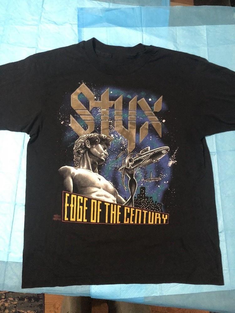 

Styx Band Edge of the Century Black TShirt Cotton All Size Unisex T-Shirt XXXL