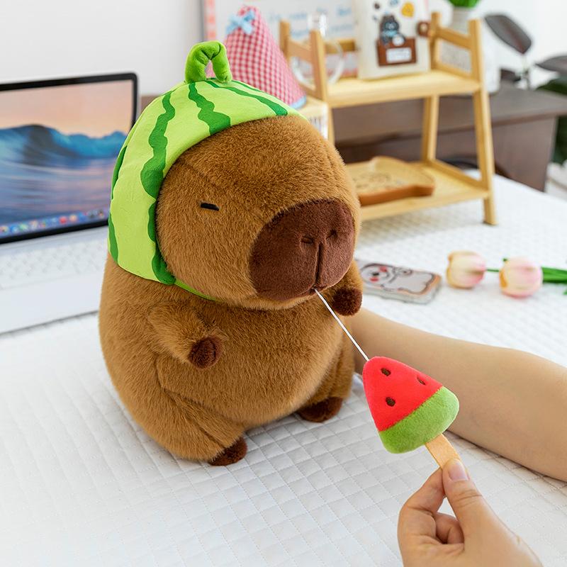 

23/30см Прекрасная плюшевая игрушка Капибара-арбуз, Пушистая кукла Капибара, Коричневое животное Капибара, Мягкая игрушка Капибара, Подарок для друзей 23cm