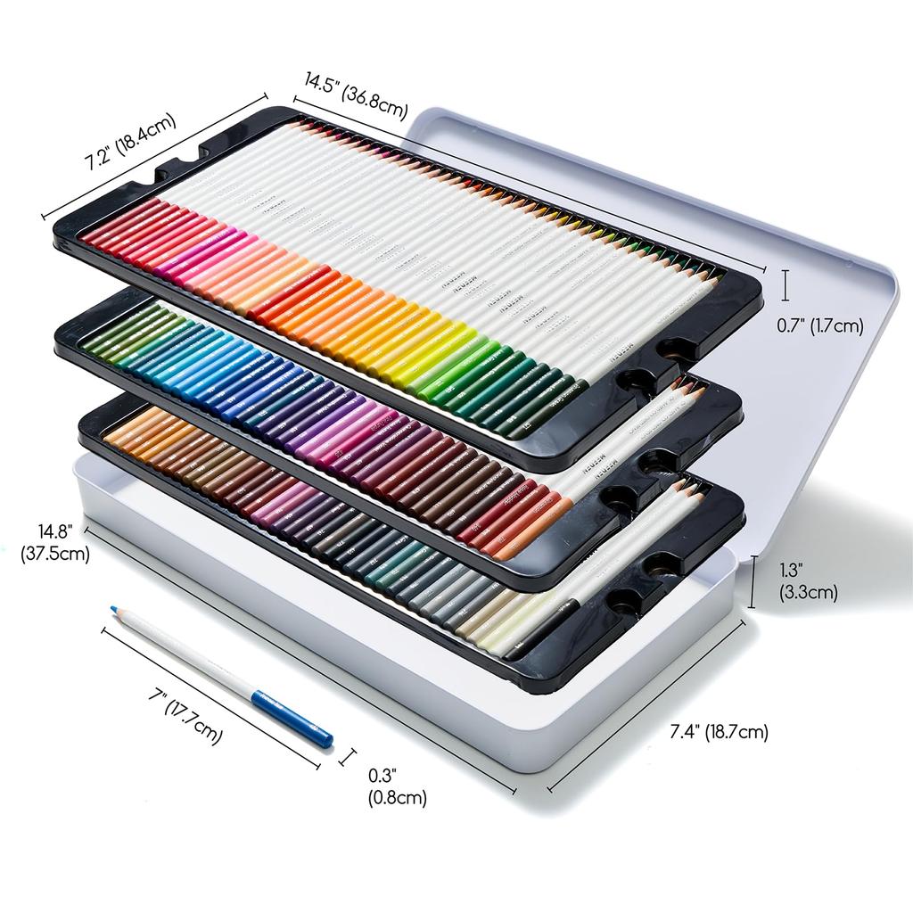 MEEDEN Colored Thick Highly Oil-Based Pencils, 120-Color Set, 3.8mm Lead, Break-Resistant, Colored.