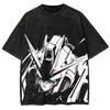 Gundam RX Anime Bedrucktes T-Shirt für Herren und Damen Gewaschenes T-Shirt Hohe Qualität Vintage Baumwoll-T-Shirt Harajuku YK Tops