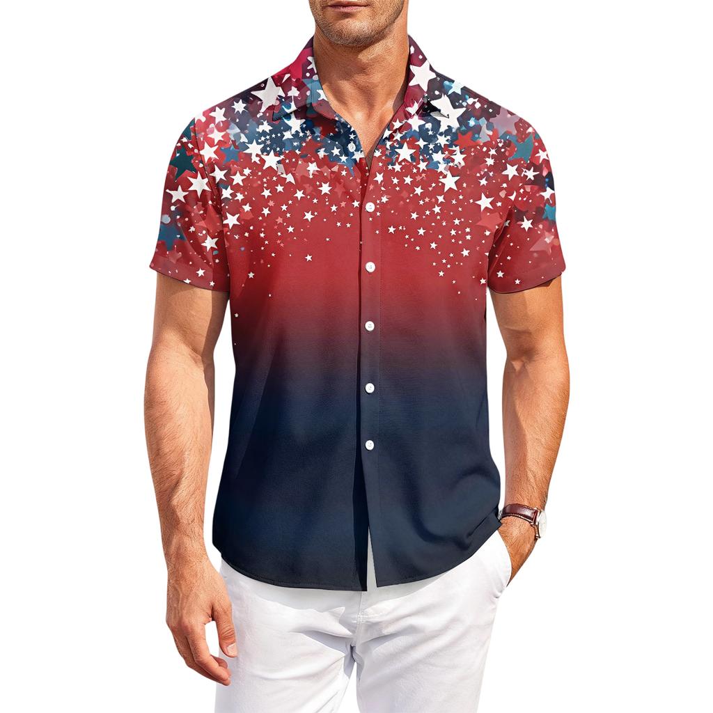Men's Casual Short-Sleeve Collared Shirt