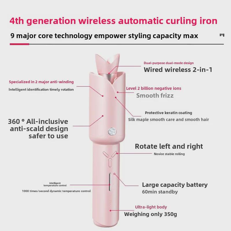 2024 Automatic Wireless 32mm Electric Curling Iron - Large Wave, Non-Damaging Hair Care