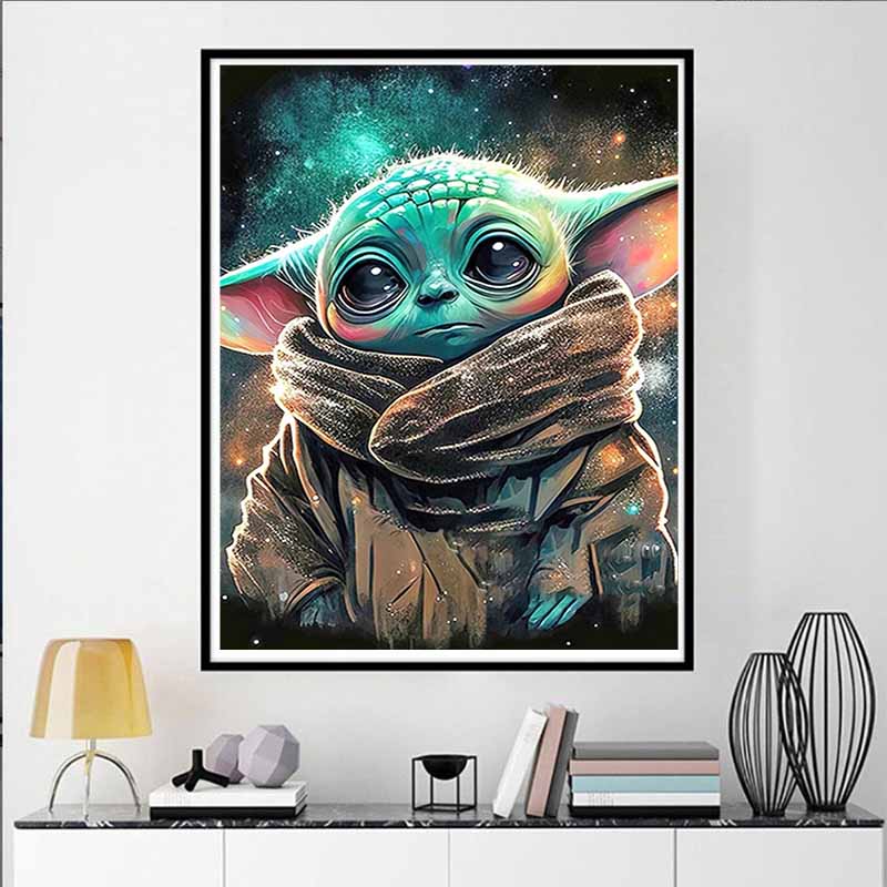 Disney Diamond Painting Baby Yoda Starry Sky Art Painting Rhinestone 5D Mosaic DIY Cross Stitch Gift Home Decoration