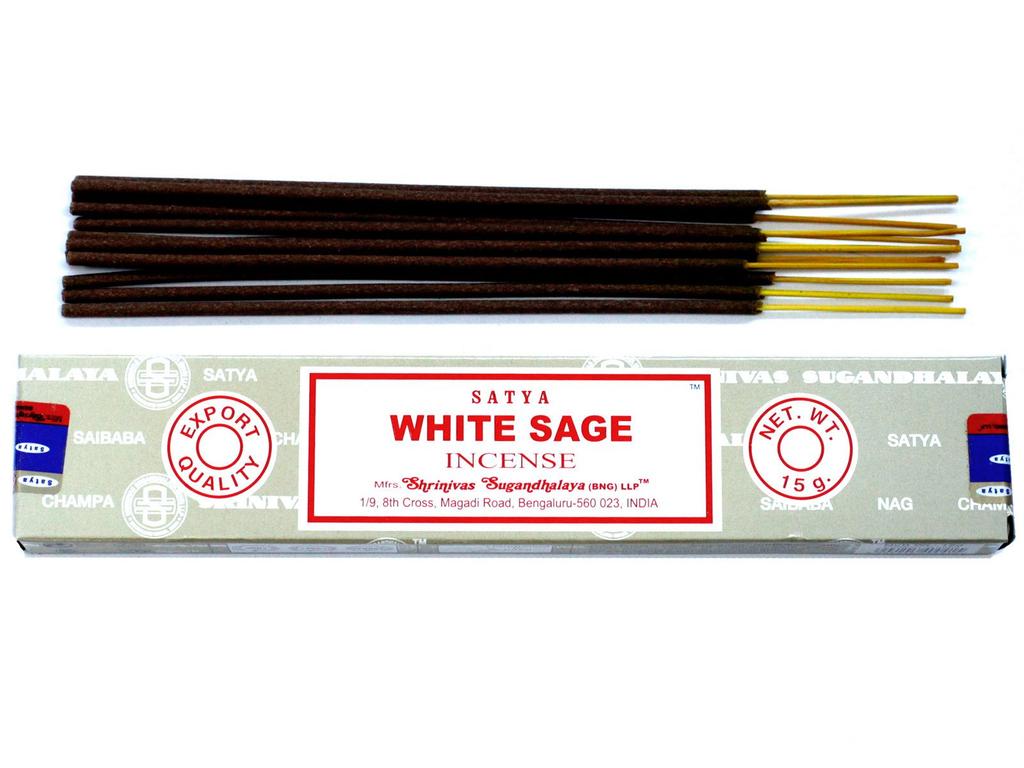 6x White Sage Incense Sticks 15g, Satya