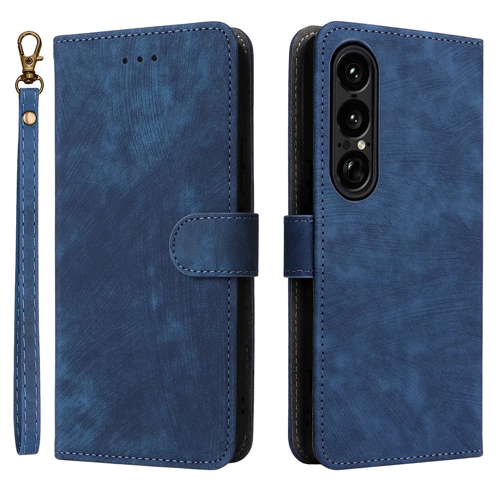 For Sony Xperia 1 VII Case Wallet RFID Blocking PU Leather Cover Stand with Strap