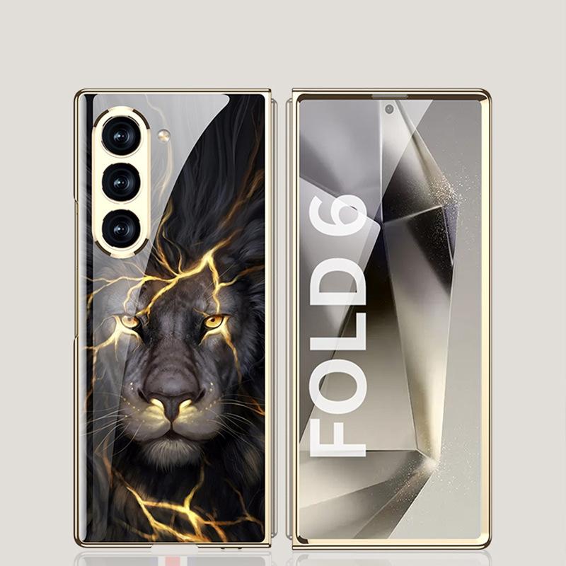 Nou pentru Samsung Galaxy Zfold6 5g Husă Telefon Pictură Creativă Hd Sticlă Securizată Lux Ușor Orificiu de Precizie Husă Protecție la Cădere