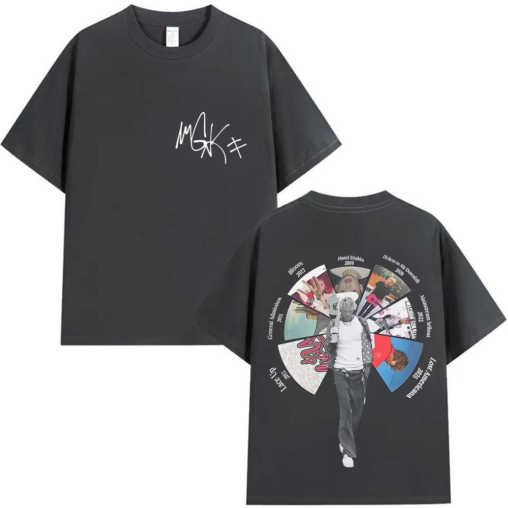 

Rap Singer MGK Lost Cover Album on His American Tour Mens Hiphop Retro Cotton Loose Short Sleeved Streetwear Y2K 4XL