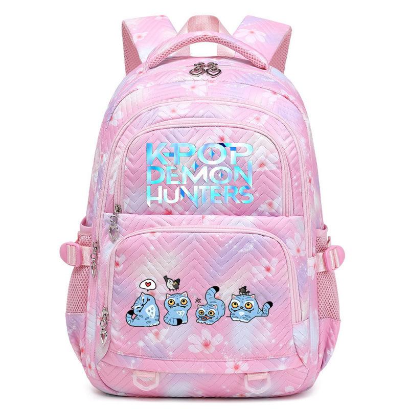 KPOP Demon Hunter Girls Printed Backpack Teen Girls Student Backpack Children's Large Capacity Backpack Cute Cartoon