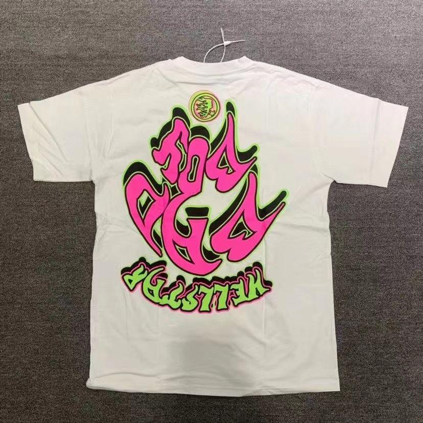 

European summer trend new fashion super clear print new men s loose comfortable high street pure cotton round neck T-shirt 4XL