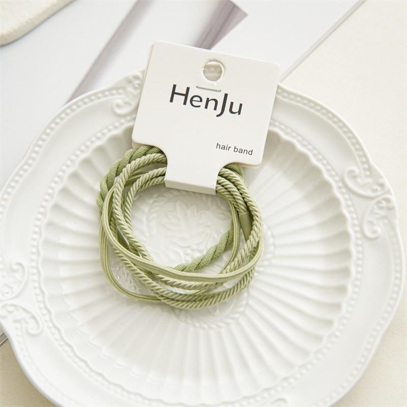 Summer New High-elasticity Durable Simple Braid Hair Elastic Hairband Hairpin Set Headwear