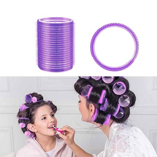 Set 1 Pezzo Rulli Autocollanti per Capelli con Pinzette a Becchi d'Anatra Kit Senza Danni Strumento Manuale Fai da Te per Acconciatura Arricciatura Frangia Senza Calore