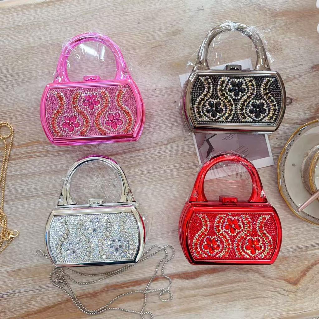 Korean Women'S Crossbody Light Luxury Red Envelope Mini Bag Summer Exquisite Flash Diamond Children'S Bag Shoulder Bag