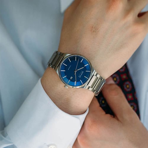 BERING Men's Analog Solar Watch, Collection Model 15239-777, Titanium Strap & Sapphire Crystal Link Belt, Officially Imported, 3-Year Warranty, Scratc