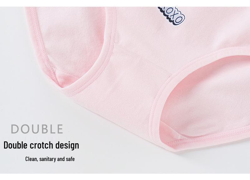 Pure Cotton Girls' Triangle Underwear - 4-Pack for Ages 1-12, Spring/Summer Style