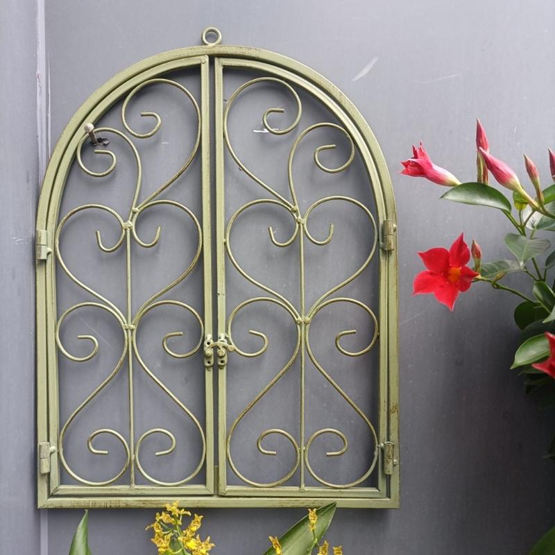 Romantisch Metalen Wanddecoratie Vintage Nepraam Frame Kunst Met Gebogen Ontwerp Voor Slaapkamer Tuinen Decoratie