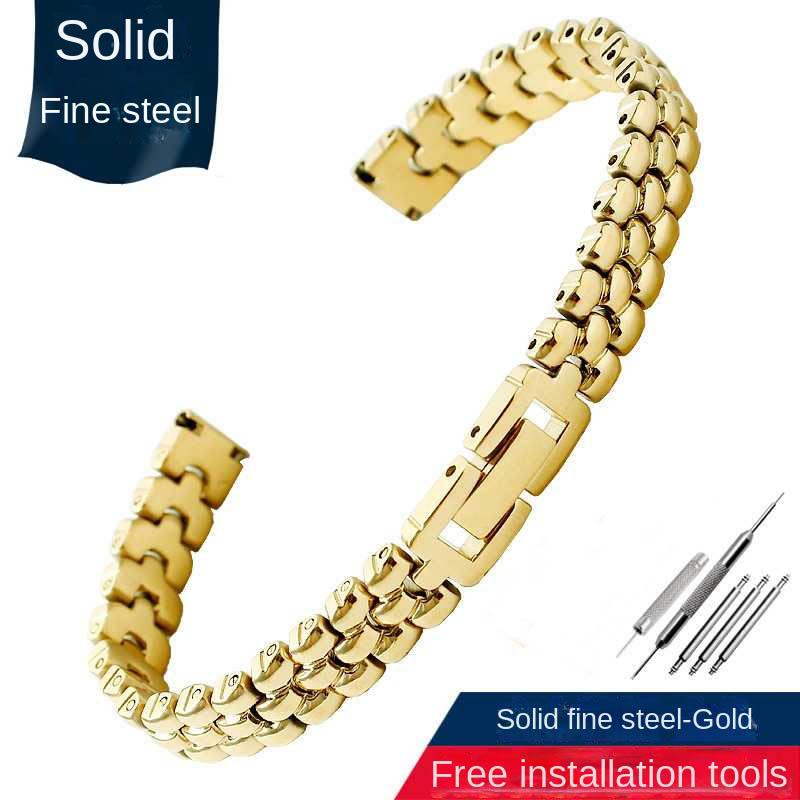 Women's watch strap metal bracelet universal 10mm 12mm 14mm Precision steel strap compatible with Swarovski fossil for women