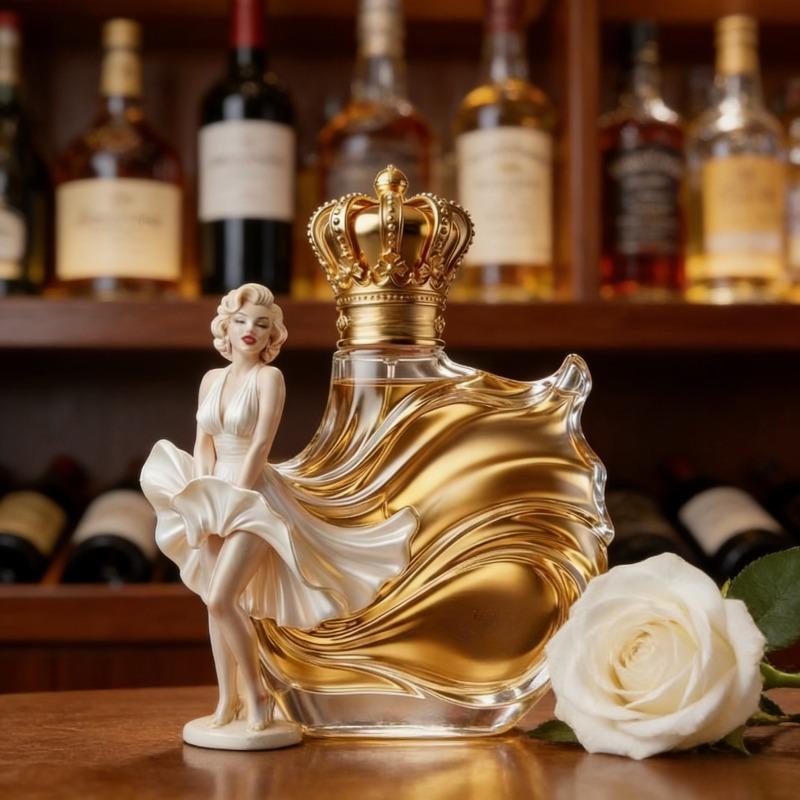 Art Deco Marilyn Inspiriertes Whiskey-Karaffen-Set Einzigartiger Kronenverschluss Spirituosenflasche für die Hausbar
