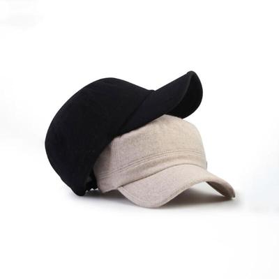 Übergroßer schlichter Woll-Modehut, warme Winter-Militärkappe