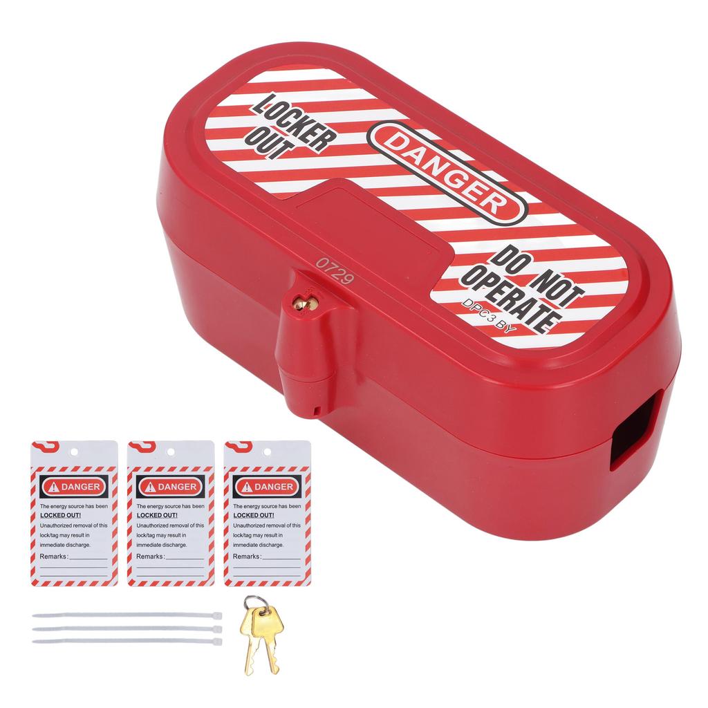 DPC3 Plug Lock Box with Keys and Tags Power Plug Security Lockout Device for Industrial Electrical