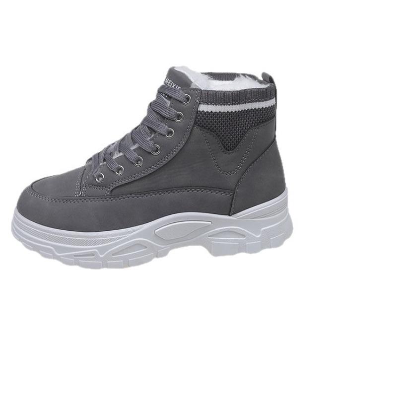 Große Größe neue High-Top große Größe thermische Wanderschuhe Damen dicksohlige Samt Schnürschuhe kurze Baumwollschuhe