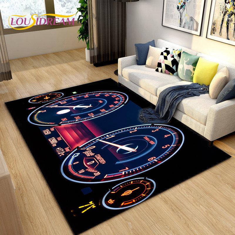 3D Car Racing Dashboard Area Rug,Carpet Rug for Living Room Bedroom Sofa Kitchen Doormat Decoration,Kids Play Non-slip Floor Mat