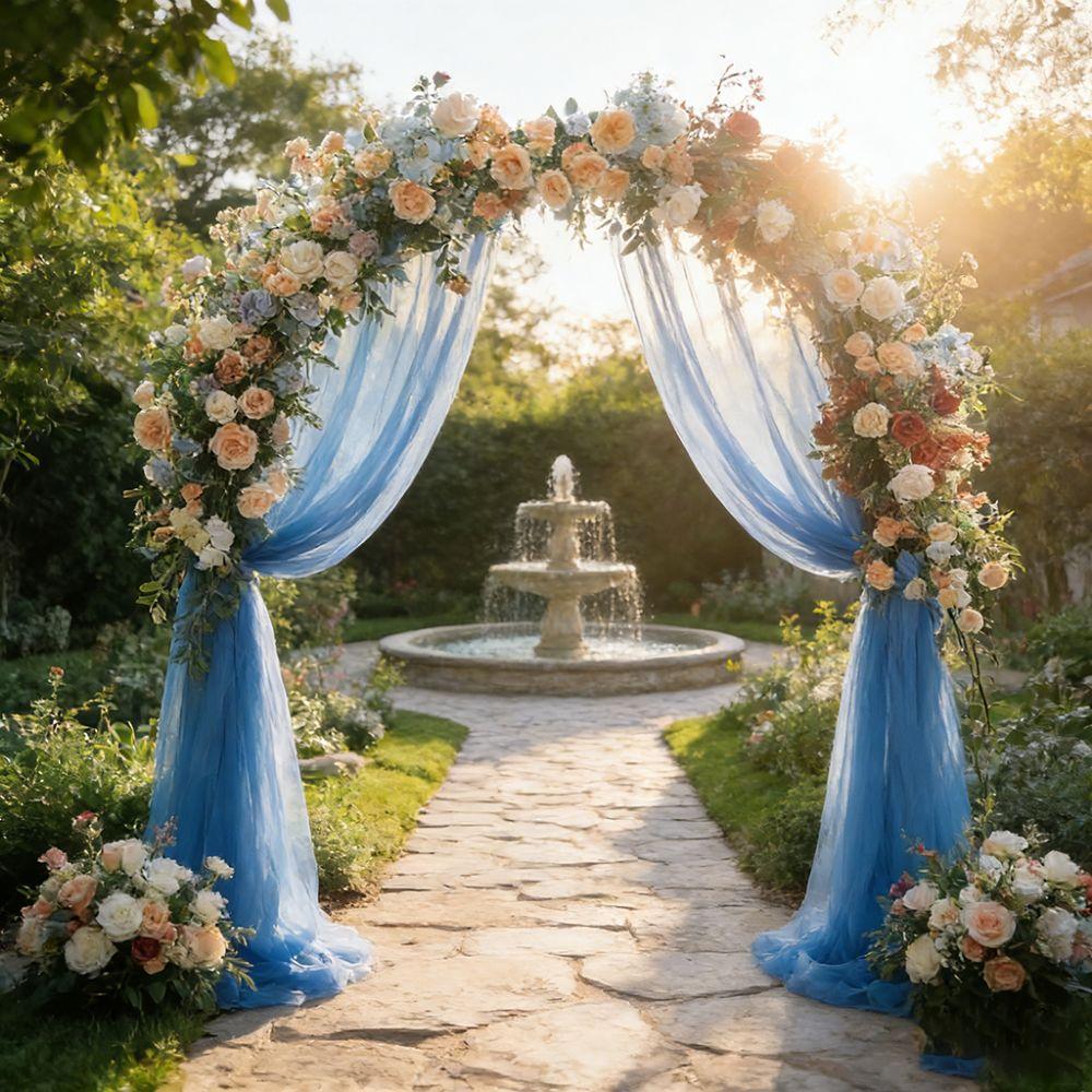 Multicolor Tulle Fabric Backdrop Rod Pocket Multi-purpose Photography Background Drapes Reusable Party Curtains