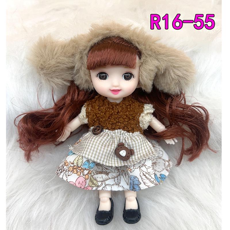 16cm 8-Point BJD Princess Doll with Denim Wedding Dress & Accessories - 6" Dress-Up OB11 Clothes, Tops, and Shorts