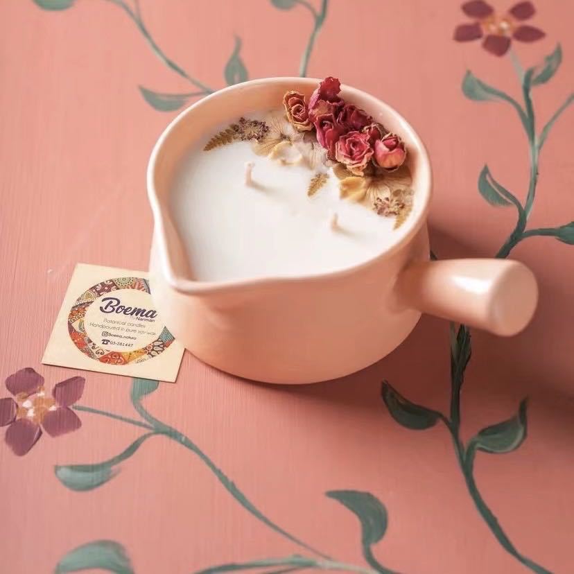 Ins Jars Roasted Milk Tea Aromatherapy Dried Flower Candles Home Decorations for Friends Wedding Companion Gifts Holiday