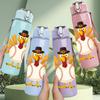 1PC Football Turkey Thanksgiving 750ml Color Plastic Sports Water Bottle Leakproof Flip Straw Lid Suitable for Sports Office Home Use