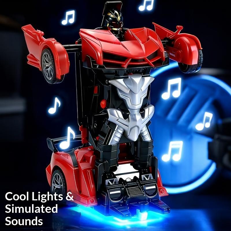 Transformable Remote-controlled Car, One-button Transformation and 360° Rotation for Car-robot, Suitable Gift for Children, Perf