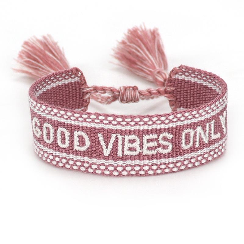 Braccialetto con Lettera Ricamata Personalizzato con Nappa