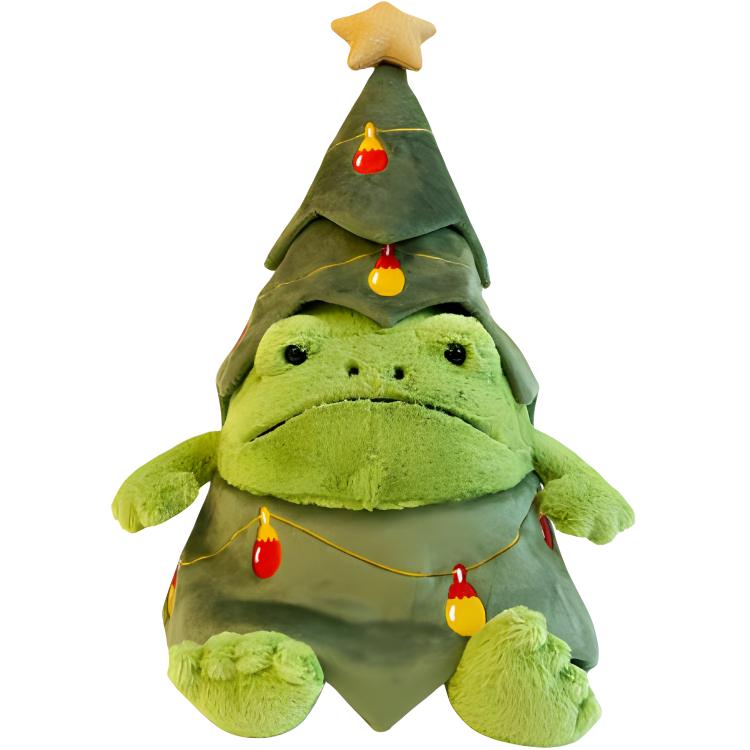 JELLYCAT Christmas Series Tree Rain Frog Cute Doll Plush Doll Sitting 26cm high