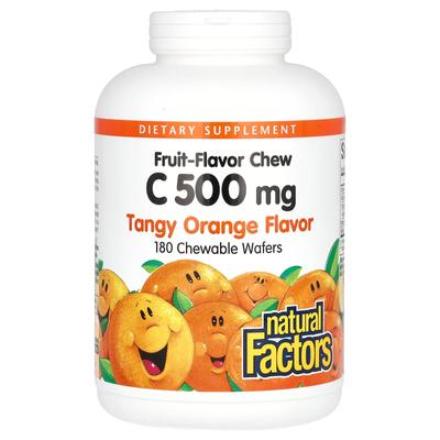 Vitamin C Fruit Flavor Chew, Tangy Orange, 500Mg, 180 Chewable Wafers