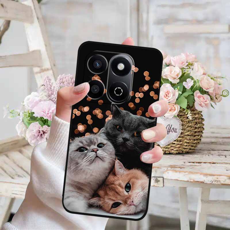 Soft Silicone Case For Honor X7c 4G 5G Cover Cat Painted Lovely Back Cover for Huawei Honor X7C 5G Phone Case HonorX7C TPU Para