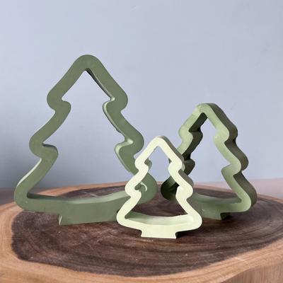 Yousheng 1/3Pcs Christmas Tree Silicone Mold DIY Handmade Hollow Xmas Tree Ornament Crafts Mold Gypsum Cement Epoxy Resin Casting Mold