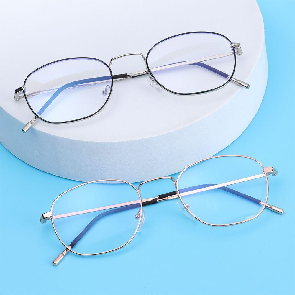 Fashion Square Frame Eye Protection Ultra Light Frame Anti-Blue Light Glasses Metal Eyeglasses Computer Goggles