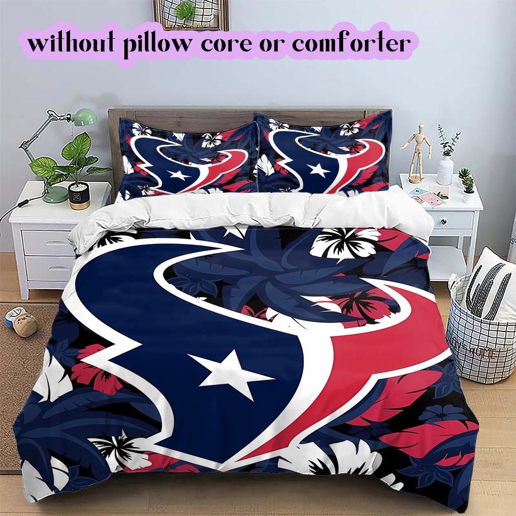 Set Copripiumino Trapuntato con Fantasia Houston Texans Federa Decorazione per la Casa Regalo di Compleanno (1 * copripiumino + 2 * federa, senza nucleo)