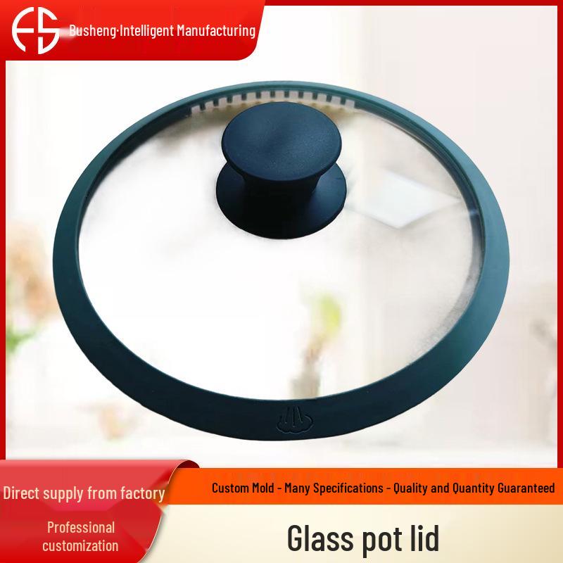 מכסה בישול מזכוכית שקופה עם ידית סיליקון למניעת כוויות, עמיד בחום ובנפילות, למחבתות.