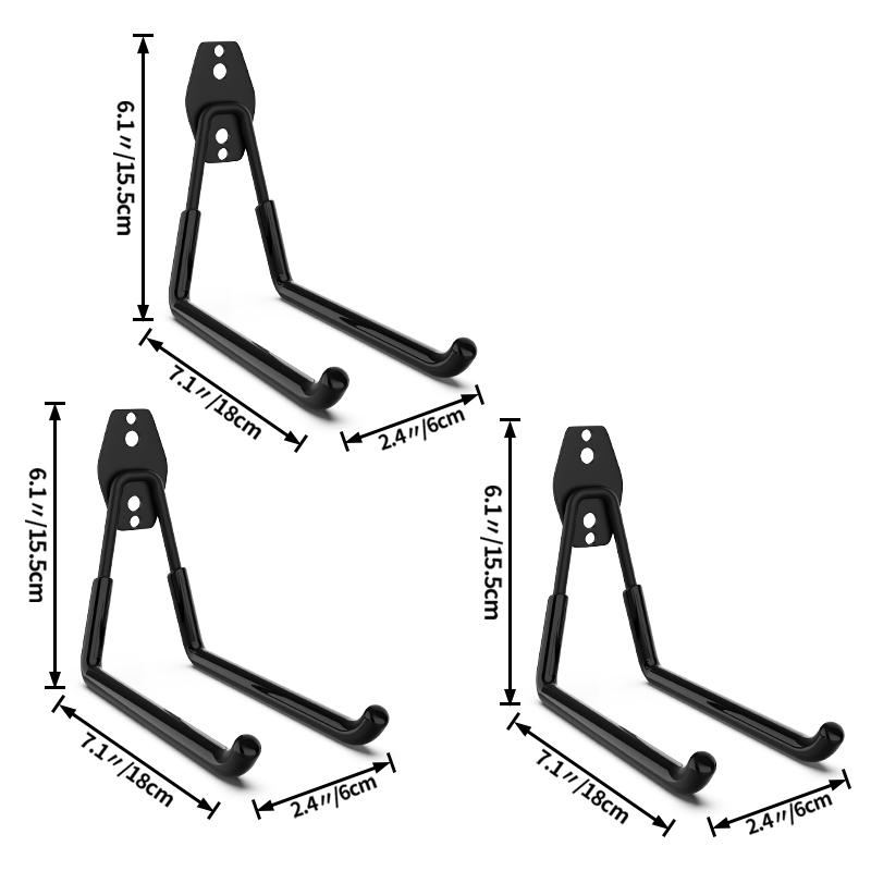 Heavy Duty Metal Hook 5 Size Garage Organizer Hooks Wall Mount Bicycle Hanger Anti-slip Storage Hook For Ladders Garden Tool