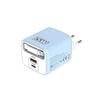 65W GaN Fast Charger with USB, PD, Type-C Retractable Cable, Multi-Port EU/UK Plug.
