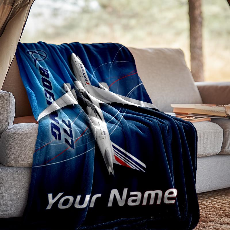 Custom Name Boeing Throw Blanket - Perfect for Couch, Bed, Office, and outdoor Travel - Ideal Gift for Christmas & Holidays