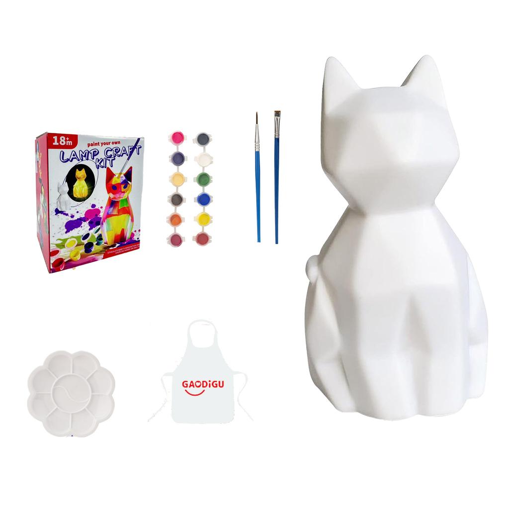 DIY Cat Night Light Painting Set Interactive Cat Painting Night Light Kit for Young Artists Creative Toys for Kids