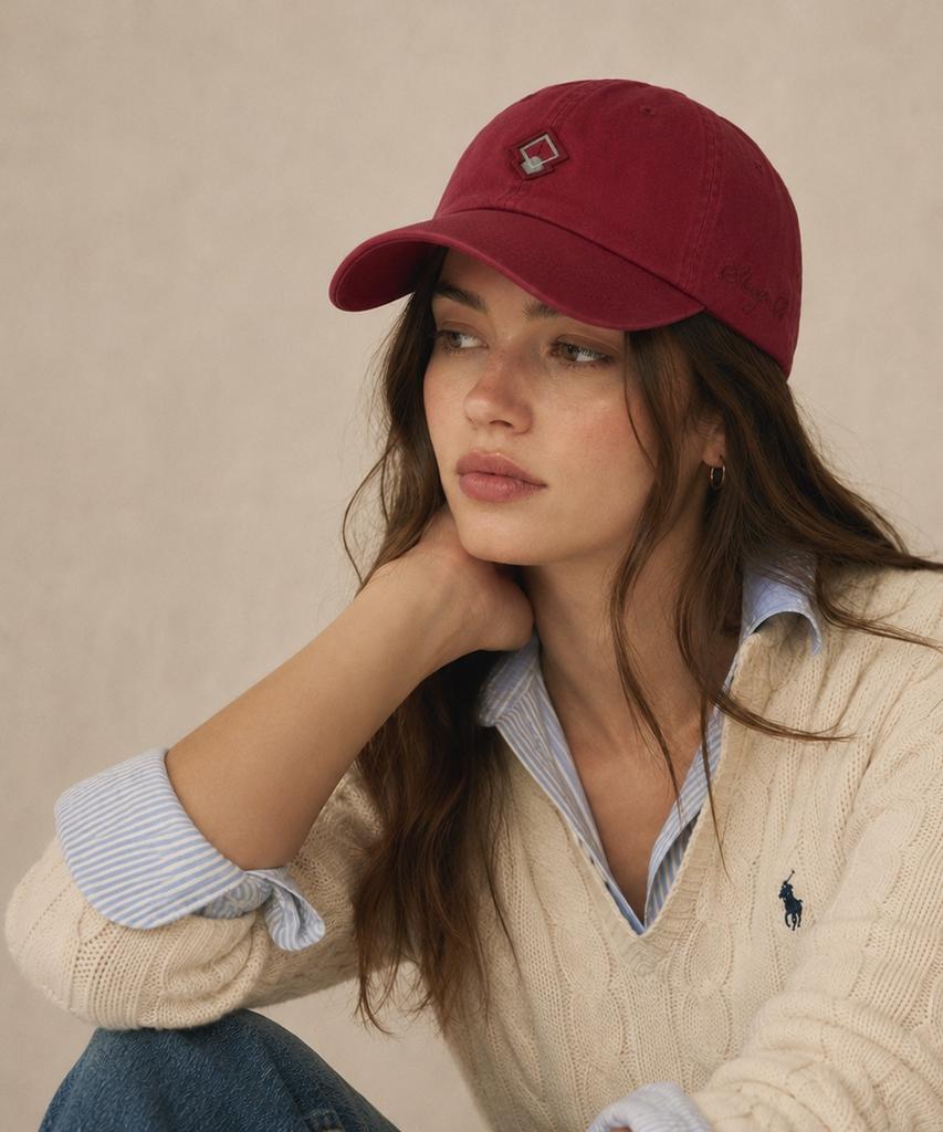 Seuteijial Diamond Washed Ball Cap [Burgundy]