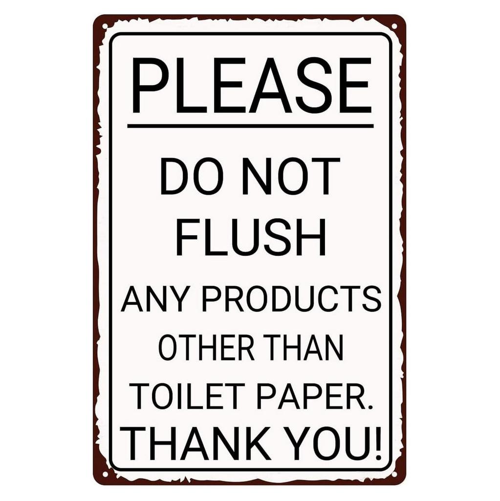 HD Tin Sign Funny Bathroom Humor Vintage Metal Wall Art Retro Toilet Decor Set