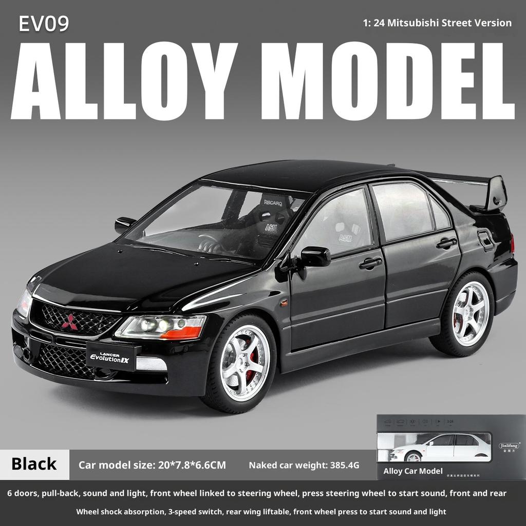 Simulation 1/24 Scale Mitsubishi EV09 Street Version Alloy Car Model Collection Ornament Toy Vehicle Children Boy Gift Miniature