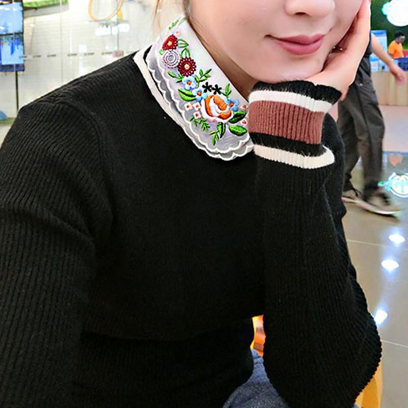 

1PC Doll Collar Collar Shirt False Collar Half Collar Printed Embroidery False Collar False Collar