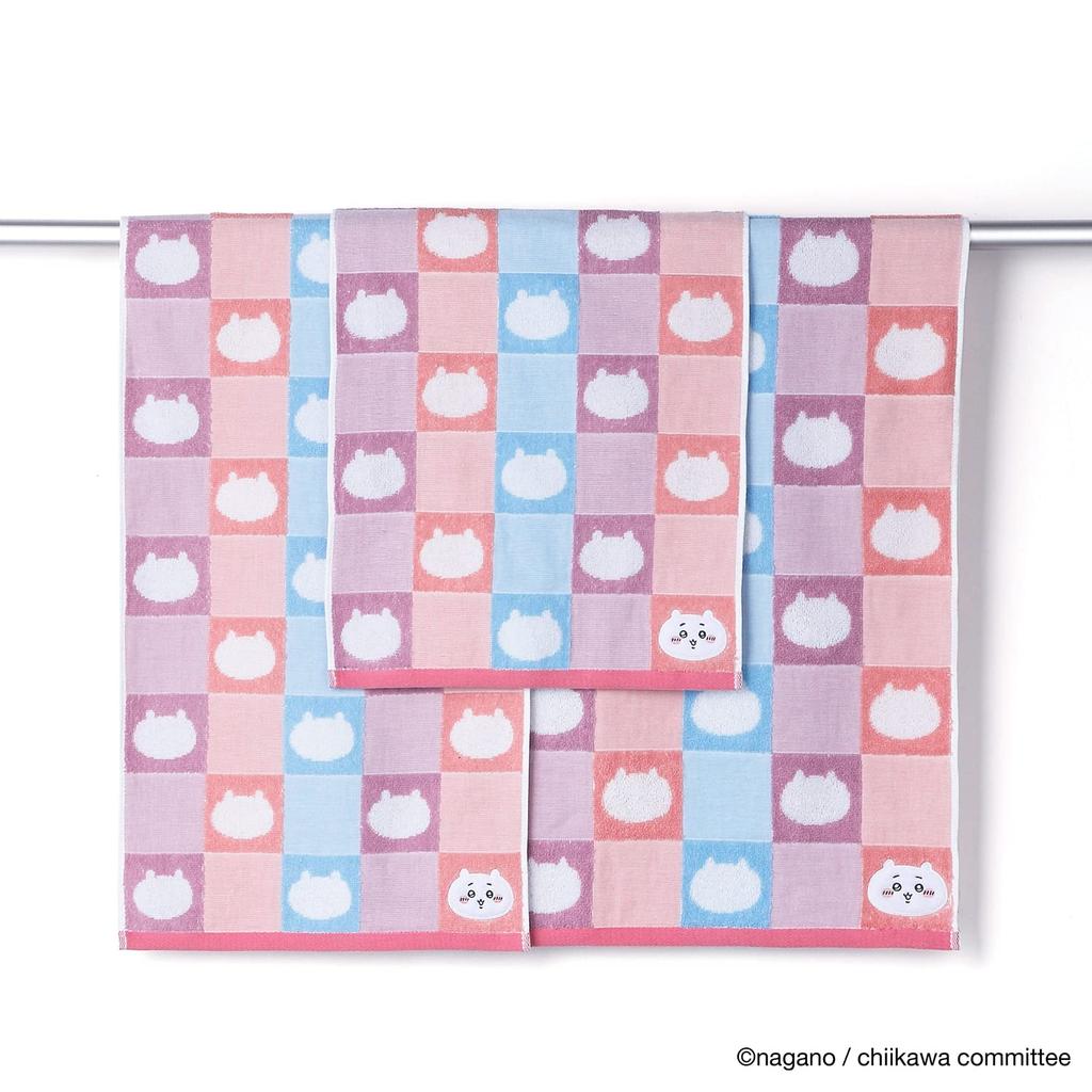Chiikawa Pattern Slim Bath Gauze 34 x 120 cm Towel, Pink, Pile, Cute, 41-1083180, Approx.